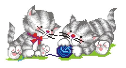 Два котенка с клубком, набор для вышивания