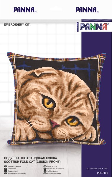 Подушка. Шотландская кошка, набор для вышивания