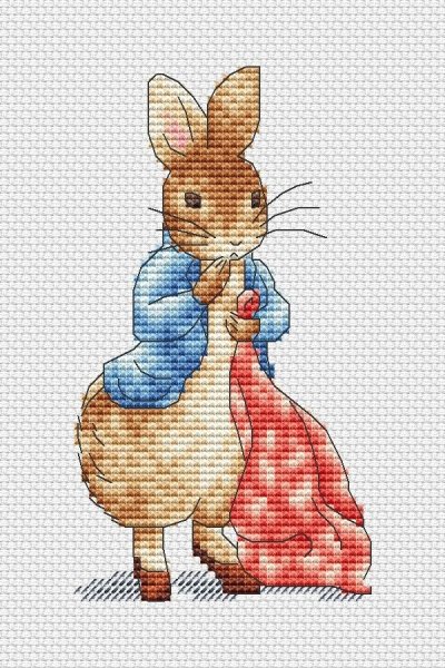 Кролик Питер, схема для вышивания крестиком