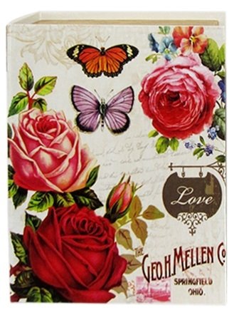Шкатулка декоративная "Бабочки в розах", 24х18х6.5см