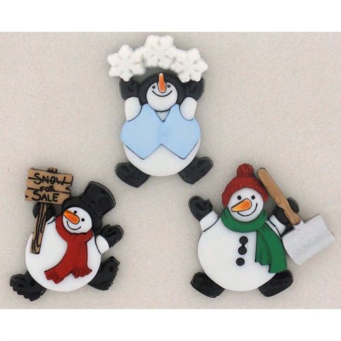 Набор пуговиц "Танцующие снеговики" 