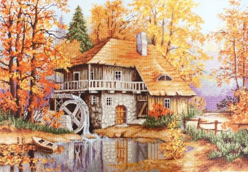 Осенний пейзаж, набор для вышивания крестом