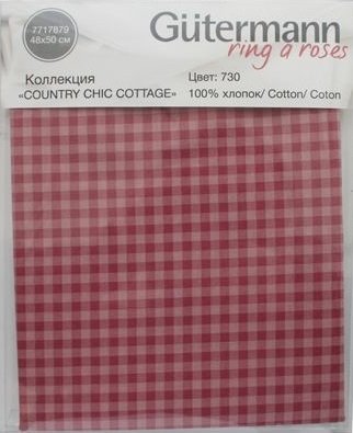 Ткань для пэчворка Gutermann, коллекция Country Chic Cottage, принт Клетка, цвет 730