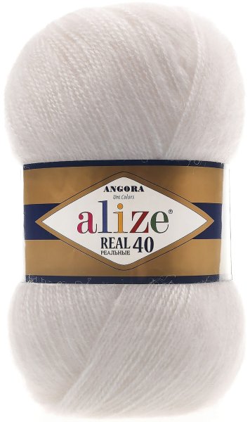 Пряжа Alize Angora Real 40, 40% шерсть, 60% акрил, 100гр/480м