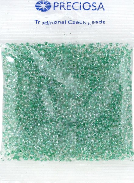 Бисер Preciosa Drops, размер 8/0, с цветным центром, цвет 38656, зеленый, 50гр