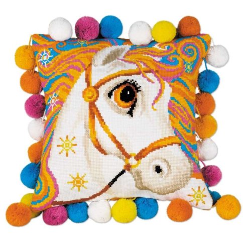 Подушка "Златогривая лошадка", набор для вышивания