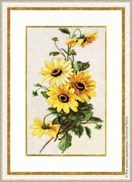 Солнечные цветы, набор для вышивания