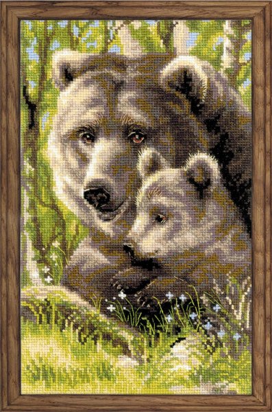 Медведица с медвежонком, набор для вышивания
