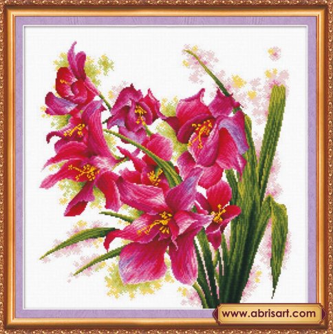 Лиловые орхидеи, набор для вышивания