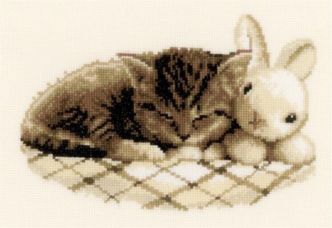 Спящий котенок, набор для вышивания