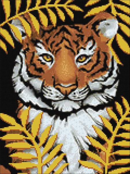 Золотой тигр, алмазная мозаика