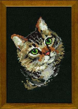 Серая кошка, набор для вышивания