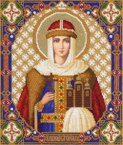 Икона Святой равноапостольной княгини Ольги Российской, набор для вышивки