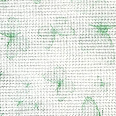 Дизайнерская канва Aida 14, цвет зеленый с бабочками