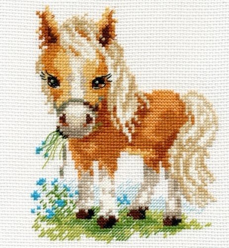 Белогривая лошадка, набор для вышивания