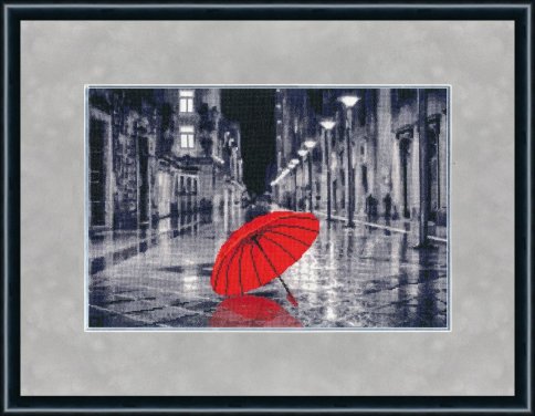 Красный зонтик, набор для вышивания