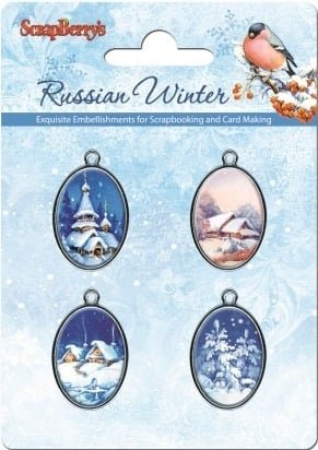 Набор декоративных подвесок-рамочек "Русская зима"