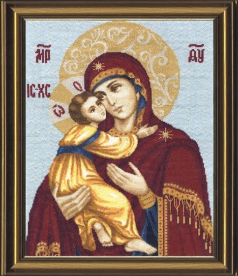 Владимирская икона Божьей Матери, набор для вышивания
