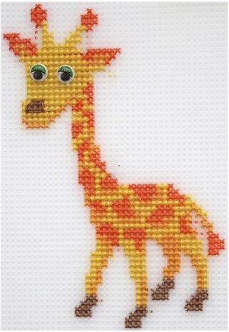 Жирафик на пластиковой канве, набор для вышивания