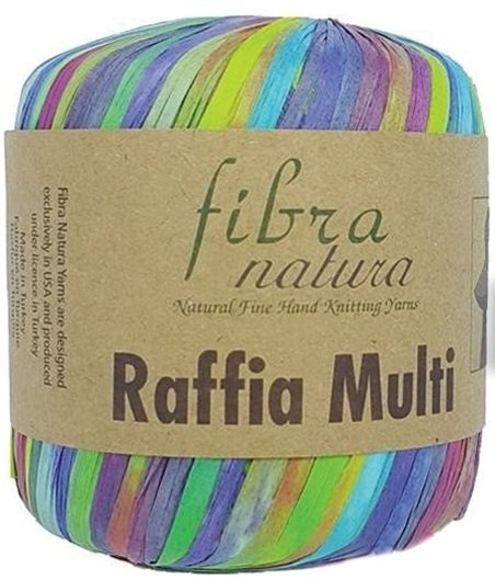 Пряжа Fibra Natura Raffia Multi 100% целлюлоза, 35г/80м