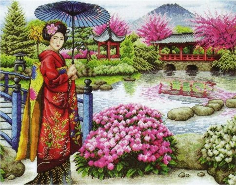 Японский садик, набор для вышивания