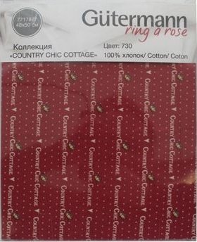 Ткань для пэчворка Gutermann, коллекция Country Chic Cottage, цвет 730