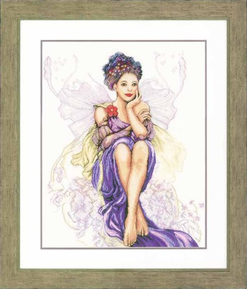 Девушка-пурпурная бабочка, набор для вышивания