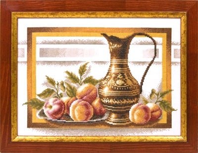 Натюрморт с персиками, набор для вышивания