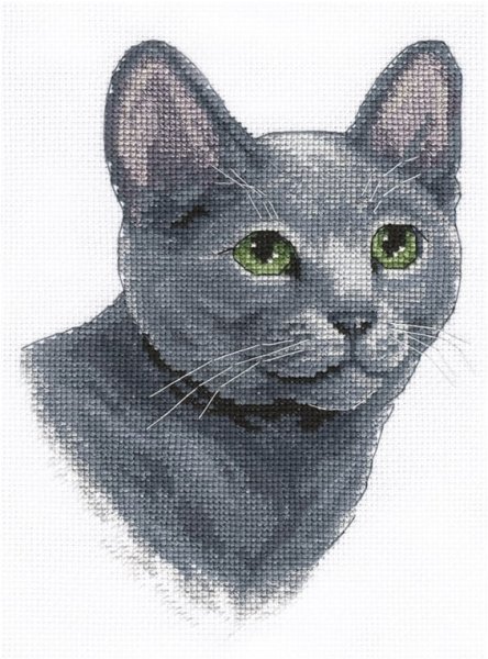 Русская голубая кошка, набор для вышивания