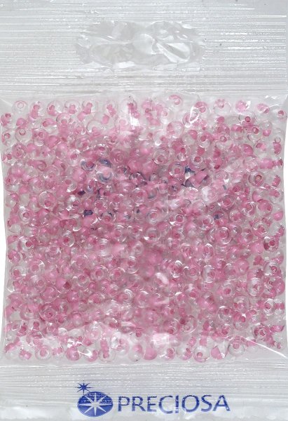 Бисер Preciosa Drops, размер 5/0, с цветным центром, цвет 38694, розовый, 50гр