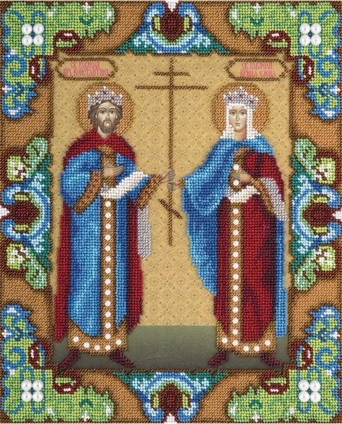 Икона Святых равноапостольных царя Константина и царицы Елены, набор для вышивки 