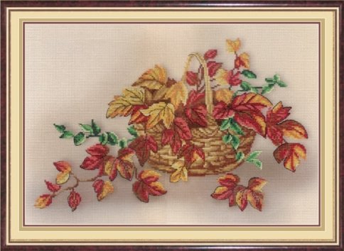 Натюрморт с листьями, набор для вышивания