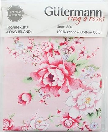 Ткань для пэчворка Gutermann, коллекция Long Island, принт Пионы, цвет 320