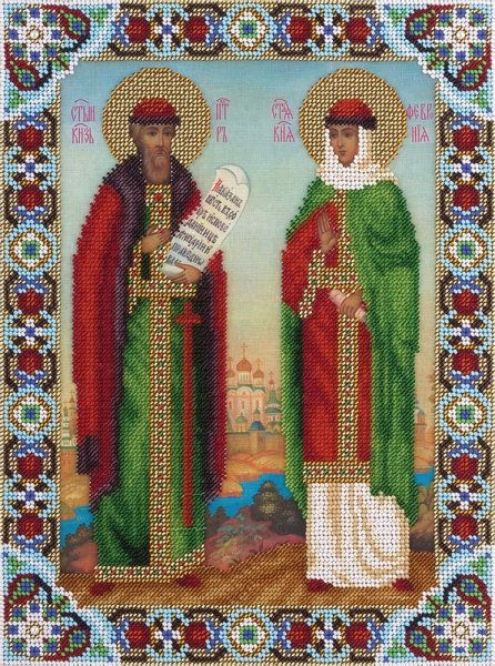 Икона Св. Петра и Февронии, набор для вышивки 