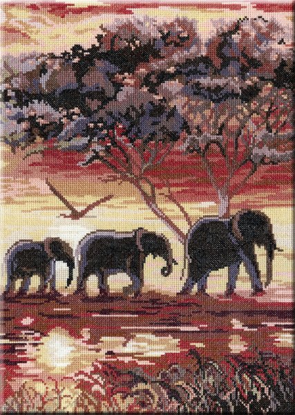 Триптих "Слоны" 2 часть, набор для вышивания