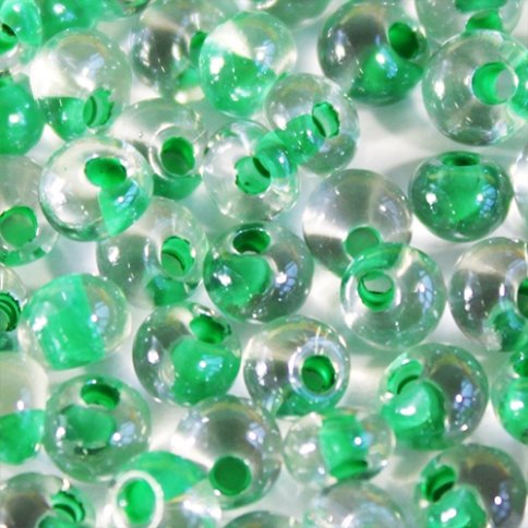 Бисер Preciosa Drops, размер 8/0, с цветным центром, цвет 38656, зеленый, 50гр