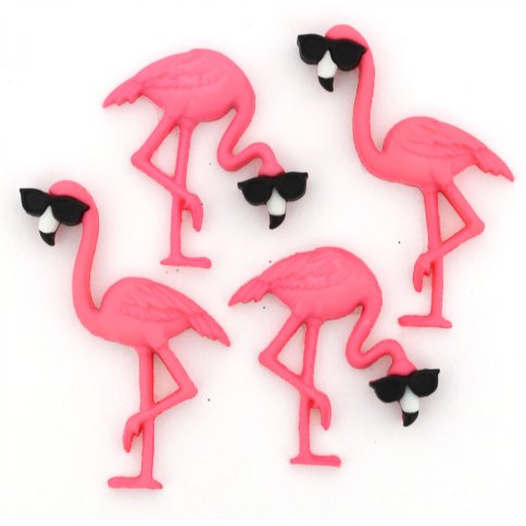 Набор пуговиц "Розовые фламинго" 
