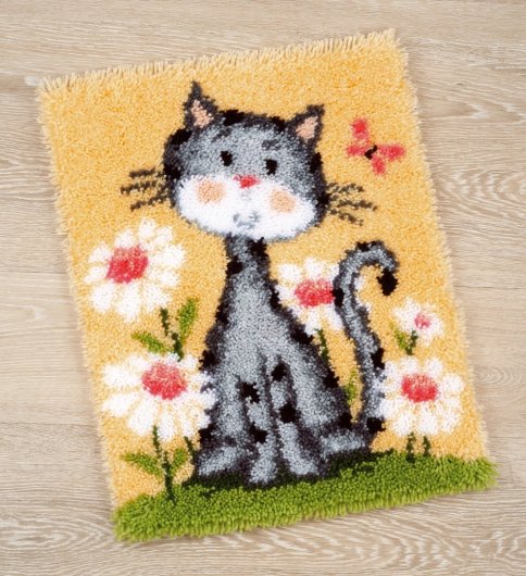 Кошка и цветы , набор для вышивания