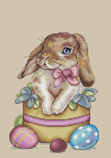 Пасхальный кролик, схема для вышивки крестиком
