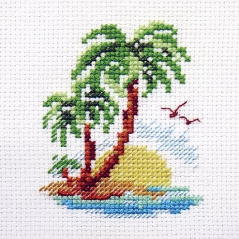 Пальмовый островок, набор для вышивания