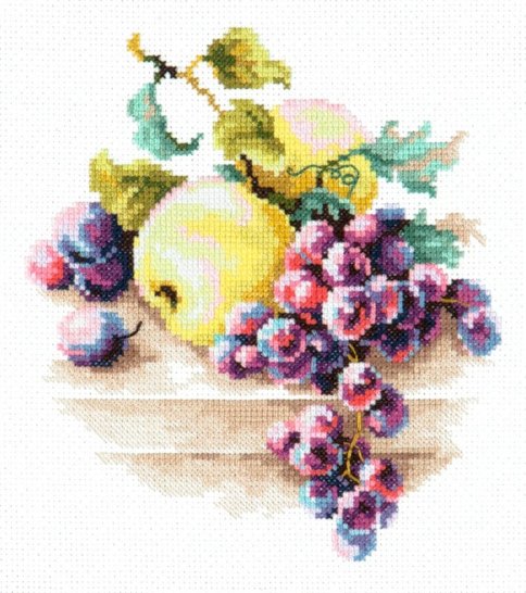 Виноград и яблоки, набор для вышивания