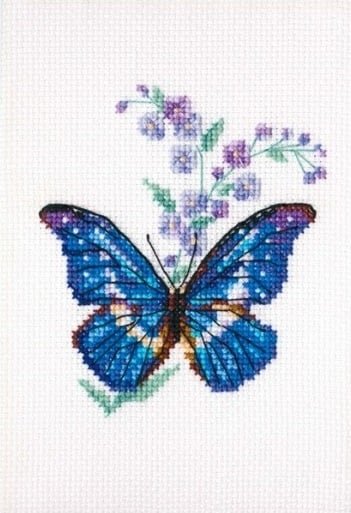 Синюха и бабочка, набор для вышивания