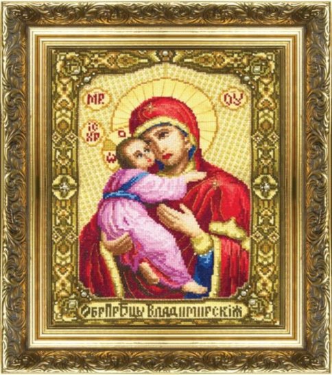 Икона Образ Пресвятой Богородицы Владимирской, набор для вышивания
