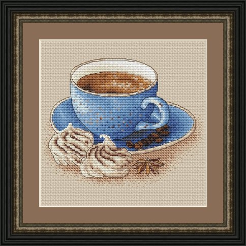 Чашка кофе, схема для вышивки