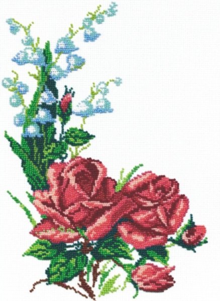 Розы и ландыши, набор для вышивки