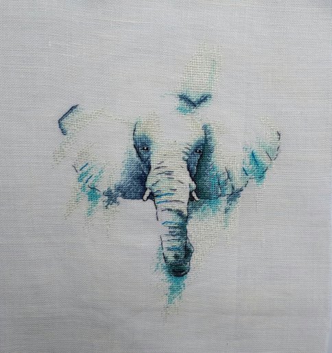 Голубой слон, схема для вышивки