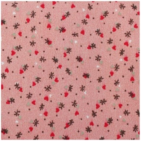 Ткань декоративная "Сердечко", розовая