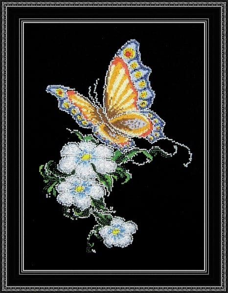 Бабочка на цветке, набор для вышивания