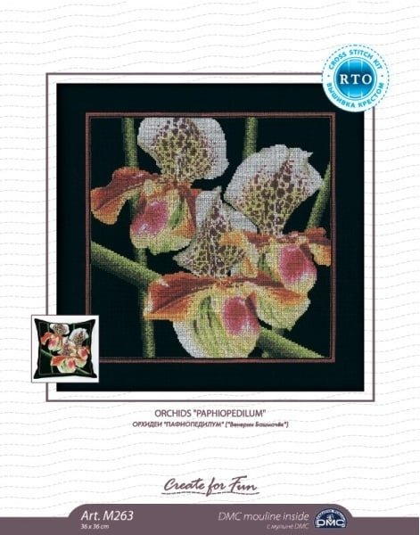 Орхидеи "Пафиопедилум" ("Венерин башмачок"), набор для вышивания