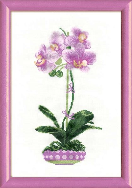 Сиреневая орхидея, набор для вышивания